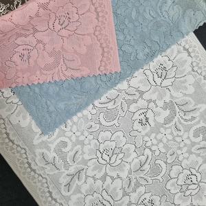 Encaje Elástico Floral de 20cm, Encaje Elástico Ancho de Nailon y Spandex para Lencería, Malla Suave Decorativa - Product Image 1