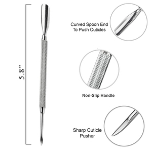 Pousse-cuticules personnalisable de haute qualité, kits de manucure, design carré double face, acier inoxydable - Product Image 3