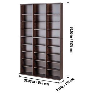 Mobiletto Portaoggetti Multimediale con Scaffale DVD a 9 Livelli, 27 Scomparti Regolabili per CD, Libreria Protettiva Organizzativa per 756 CD - Product Image 5