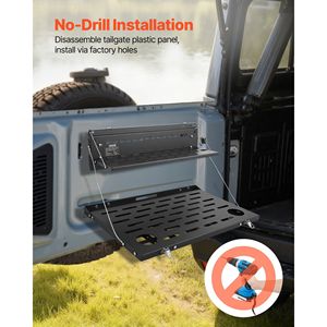 Mesa para Puerta Trasera de Ford Bronco 2021-2025, 88 Libras, Acero al Carbono, Plegable, Panel Molle, Mesa de Doble Capa, Almacenamiento de Carga en la Puerta Trasera - Product Image 6