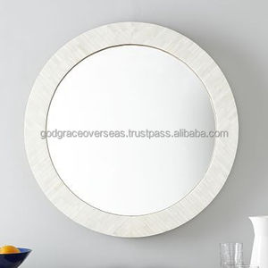 Espejo de pared de cristal de madera hecho a mano de la mejor calidad con incrustaciones de hueso de diseño moderno único uso decorativo para el hogar God Grace Overseas - Product Image 3