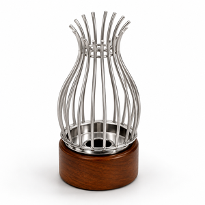 Quemador de Incienso Moderno con Jaula Metálica y Base de Madera, Diseño Artístico Único, Perfecto para Aromatizar y Decorar el Hogar con Lujo - Product Image 4