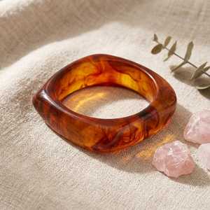 Handmade H a CRAFT Women's Classic Party <b>Resin</b> Bangles Bracelet with Carved Floral Design - Product Image 3