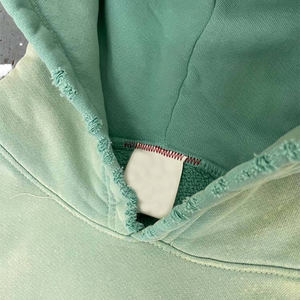 Sweat-shirt à capuche unisexe surdimensionné 100% coton French Terry imprimé vert menthe, pull décontracté, écologique, lavage à l'acide, vêtements d'hiver - Product Image 5