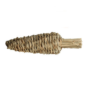 Jouets en forme de carotte en foin texturé durable pour petits animaux, accessoire efficace pour le soin des dents et anti-ennui pour rongeurs - Product Image 1