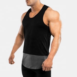Wholesale <b>Men's</b> XL Gym <b>Tank</b> <b>Top</b> Spandex T-Shirt Customizable <b>Black</b> Grey Breathable Knitted Fabric Logo Embroidery Print Casual - Product Image 1