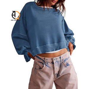 Sudadera corta de lana para mujer, top informal a la moda - Product Image 1