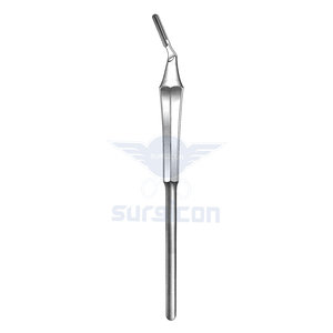 Cuchillo de goma para mango de bisturí n.º Instrumento Quirúrgico Reutilizable de Acero Inoxidable con Mango Hueco de 3 Puntas Anguladas para Cirugía Dental y Periodontal - Product Image 1