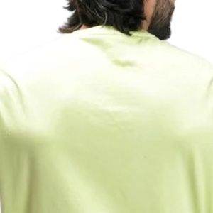 T-shirt vert lime pour homme, col rond, manches courtes, couleur unie, décontracté, léger, coupe ajustée, basique, pour tous les jours, été - Product Image 4