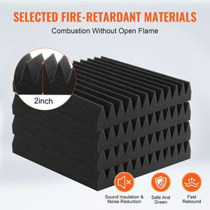 Pannelli Fonoassorbenti ad Alta Densità, Confezione da 50, 12 X 12 X 2 Pollici, Insonorizzanti e Resistenti al Fuoco - Product Image 3