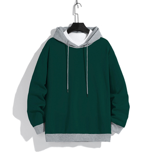 Sweat à capuche noir personnalisé pour homme avec doublure, poignets et bordure de l'ourlet gris contrastant - Product Image 3