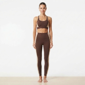 Conjunto Deportivo de Dos Tonos para Mujer, Sujetador Deportivo y Leggings de Cintura Alta, Ropa Deportiva Personalizada para Yoga y Fitness - Product Image 1