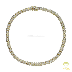 Elegant 925 <b>Sterling</b> <b>Silver</b> Moissanite Diamond Tennis Necklace Luxury Iced Out <b>Chain</b> For Fashion Forward <b>Men</b> And Women - Product Image 5