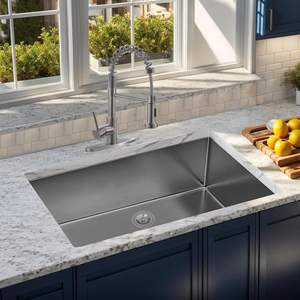 Évier en acier inoxydable THCSS-0544 fait à la main, 304 de qualité alimentaire, bassin profond, coins R10, résistant aux taches, parfait pour les cuisines occupées - Product Image 6