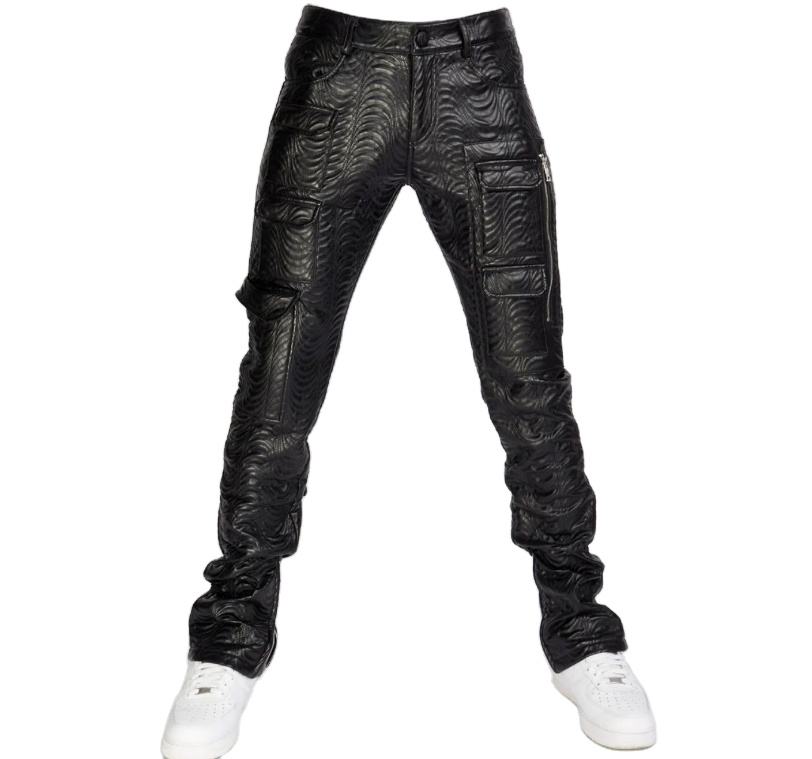 Custom Fashion Real Butter Soft Leather Pants Bike Gay Slim Fit