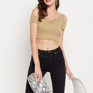 Top Corto para Mujer, Tela Ligera, Ajuste Cómodo, Uso Diario, Estilo Casual - Product Image 5