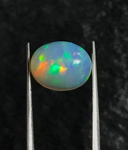 Magnifique opale d'Éthiopie naturelle multicolore, effet feu, cabochon. - Product Image 6