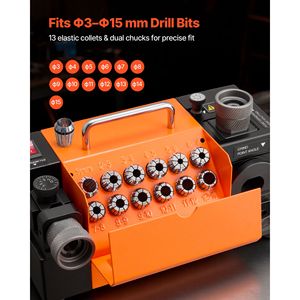 Afilador de Brocas Ajustable con Ángulo de Alivio de 95 y 135 Grados MR 13B+ para Brocas de 3 a 15 mm - Product Image 3