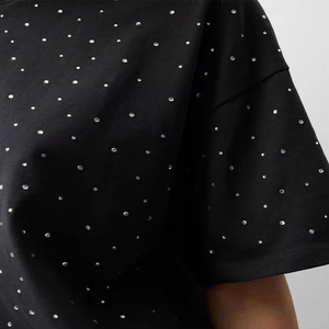 เสื้อยืดประดับเพชรแบบใหม่สำหรับผู้หญิง สั่งทำได้ ราคาถูก แฟชั่นทันสมัย ขายส่ง เสื้อผ้าฤดูร้อน - Product Image 6