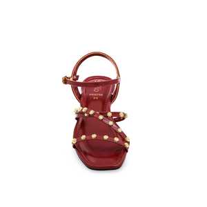 <b>Red</b> Formal <b>Heeled</b> Sandal FR5250 - Product Image 1