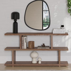 ชั้นวางของไม้แบบมินิมอล 3 ชั้น แบบเปิด สำหรับห้องนั่งเล่นหรือสำนักงาน - Product Image 3
