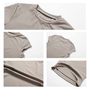 Camiseta Deportiva de Yoga con Cuello Redondo Simple, Estilo Europeo Americano, para Mujer, Ecológica, de Secado Rápido, Ajustada, de Manga Corta y Transpirable - Product Image 5