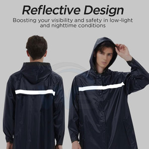 WASI SPORTS Outdoor Waterproof <b>Trench</b> <b>Coat</b> Eco-Friendly Breathable Quick Dry Lightweight Jacket <b>Hood</b> Wind Resistant Comfortable - Product Image 2