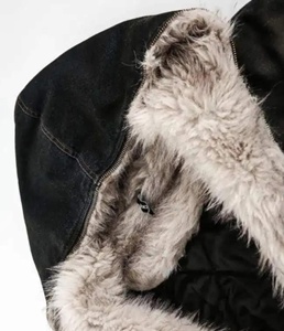 <span class=keywords><strong>Felpa</strong></span> <span class=keywords><strong>con</strong></span> Cappuccio in Pelle Nera per Uomo, Pullover Lavorato a Maglia <span class=keywords><strong>con</strong></span> Bordo in Pelliccia, Ecologica e Traspirante, Foderata, Casual Invernale - Product Image 2