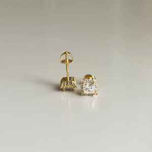 Pendientes de Diamante Cultivado en Laboratorio con Corte Princesa de 1.01CT, Oro Sólido de 14K, Joyería Delicada para Boda, Regalo para Enamorados, Estilo Moissanita - Product Image 4