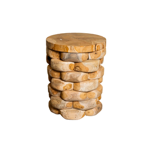 ARTERRA - Taburete de Madera de Teca Rústico, Ecológico, Hecho a Mano, Duradero y de Lujo para Apartamentos, Hoteles y Almacenes - Product Image 1