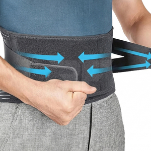 Ceinture lombaire médicale respirante en maille avec support en plaque d'acier et coussinet lombaire - Product Image 1