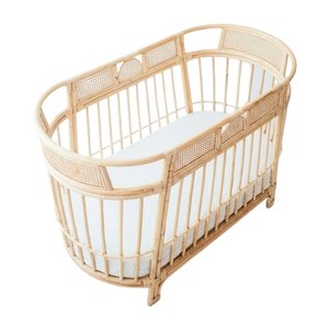 Luxury Rattan Baby Cot Kids Furniture Nursery Room Wholesale Factory Price High Quality Hot Sale Cheap Children Furniture Crib - Product Image 1