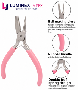 LUMINEX IMPEX LUB=113 <b>Long</b> <b>Nose</b> Stainless Steel Lightweight Smooth Work Jewelry Making Polishing Pliers for DIY Bracelet Making - Product Image 3