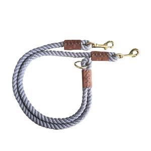 Laisse de chien en coton biologique Ombre tressé coloré fait à la main mousqueton en laiton de luxe corde attrayante pour les petits chiens de taille moyenne - Product Image 1