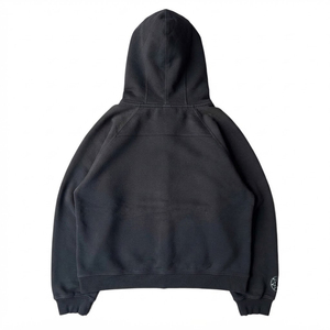 Sweat à capuche zippé noir pour homme, nouveau modèle, avec logo personnalisé et imprimé lettres gothiques, coupe classique, en coton French Terry, décontracté, pour l'automne – Meilleures ventes - Product Image 2