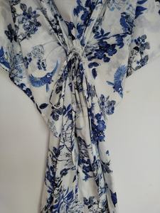 Vestido Kaftán de Algodón Indio Hecho a Mano, Kimono de Playa, Túnica Bohemia de Verano, Atuendo de Vacaciones - Product Image 5