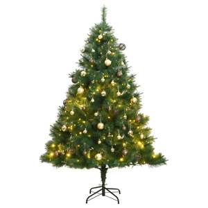 Sapin de Noël Artificiel Articulé avec 300 LED et Ensemble de Boules 82,7'' pour une Décoration Festive - Product Image 1