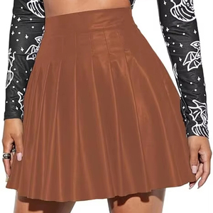 Minifalda de Cuero Genuino para Mujer, Cintura Alta, Ajustada, Sexy, Diseño Personalizado, Fabricante OEM ODM, Marca Privada - Product Image 1