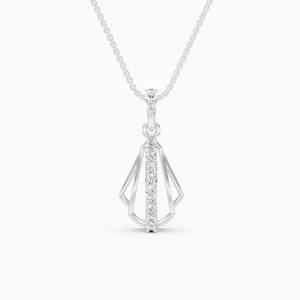 Pendentif diamant à ligne verticale avec diamants de laboratoire de 0,22 carat en or jaune 9 carats, or blanc, or rose - Product Image 1