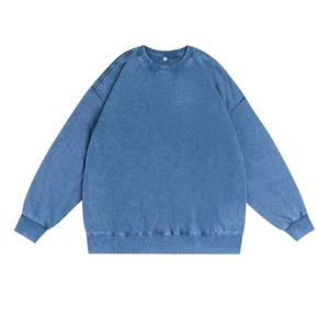 Sweat-shirt à col rond pour homme personnalisable, 100% coton, lavé, de haute qualité, respirant, vêtements décontractés pour homme - Product Image 3