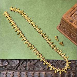 Matte Long Haram with Conch and Floral Design Fashion Necklace - Product Image 2