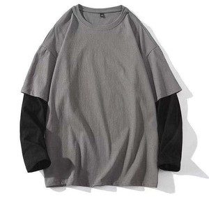 Men's Oversized <b>Raglan</b> <b>Sleeve</b> Knitted <b>T</b>-<b>Shirt</b> 100% Cotton O-Neck Contrast Trim Solid Color Regular Fit Short <b>Sleeve</b> Front Logo - Product Image 1