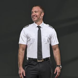 Chemise de pilote en spandex quatre directions, uniforme d'aviation, chemise d'uniforme de steward de ligne aérienne, disponible en stock et prête à être expédiée - Product Image 2