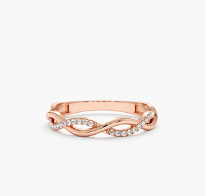 แหวนวินเทจประดับเพชรหลายเม็ดทรงบริลเลียนต์เคลือบทอง 14KT แท้ รับรองโดย IGI สำหรับผู้หญิง แฟชั่นทันสมัย - Product Image 2