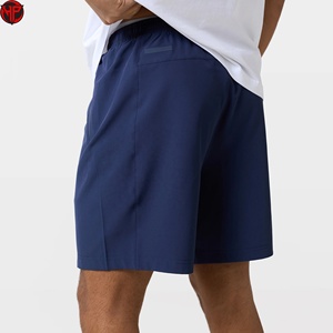 Shorts de sport décontractés pour hommes, couleur unie, tissés, respirants, séchage rapide, taille mi-haute, avec poches, 100 % coton, pour usage quotidien - Product Image 6