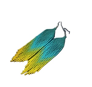 Perles de rocaille Cadeau religieux chrétien NewDesign Boucles d'oreilles en perles de style bohème personnalisées Broderie longue goutte avec qualité - Product Image 6