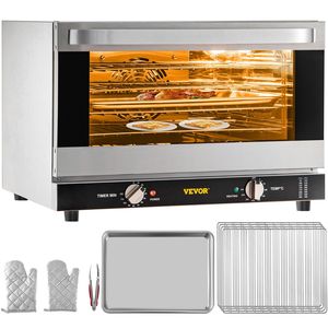 Forno a convezione commerciale 1600W Tostapane 4 livelli porta in vetro anteriore 47L/43Qt forno elettrico di mezza dimensione 120V ETL panifici - Product Image 1