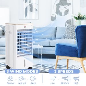 Condizionatore d'Aria Portatile a Risparmio Energetico 20L con Telecomando, Timer, Ruote, Ventilatore Refrigerante ad Acqua, Umidificatore, Include Pacchi Ghiaccio (UK) - Product Image 5