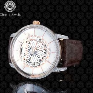 Montre de luxe Charm_Jewells en acier inoxydable, boîtier 40 mm, mouvement mécanique analogique, pour homme, style vintage, accents de diamants, 10 bars - Product Image 2