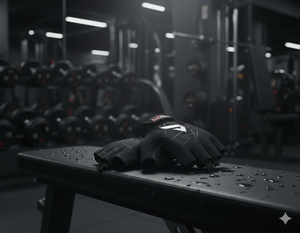Gants de sport demi-doigts RHINO FITNESS noirs avec sangle de poignet réglable et fermeture auto-agrippante pour la musculation, unisexe, respirants et antidérapants - Product Image 4